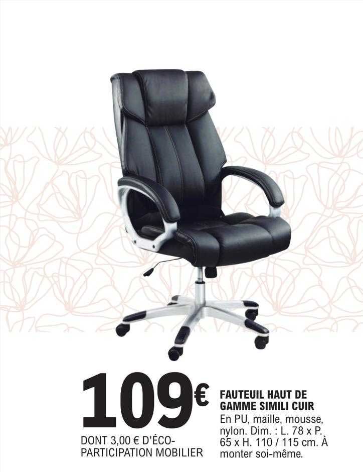 Fauteuil Haut De Gamme Simili Cuir