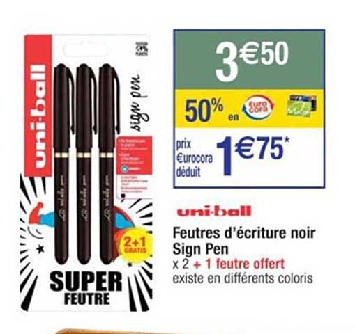 feutres d'écriture noir sign pen uni-ball