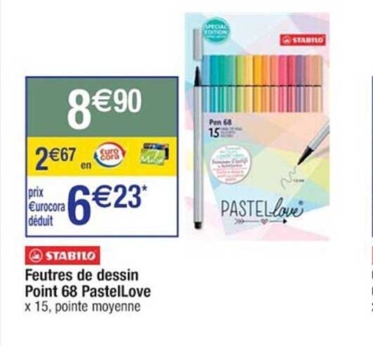 feutres de dessin point 68 pastelLove stabilo