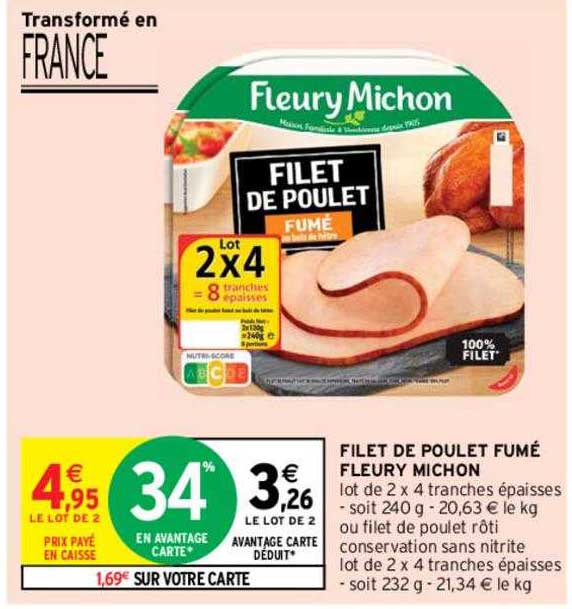 filet de poulet fumé fleury michon