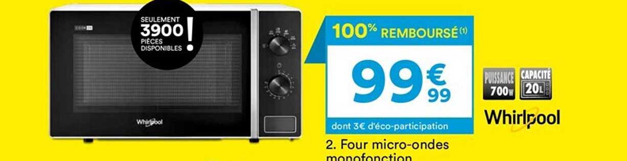 four micro-ondes monofonction whirlpool