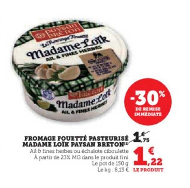 fromage fouetté pasteurisé madame loïk paysan breton