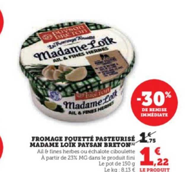 fromage fouetté pasteurisé madame loïk paysan breton