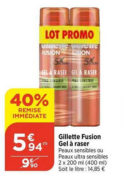 gel à raser gillette fusion