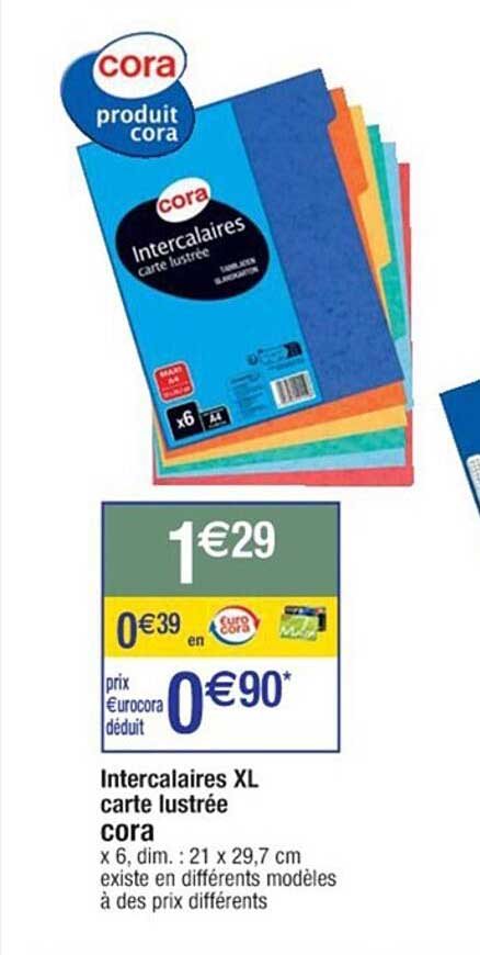 Intercalaires Xl Carte Lustrée Cora