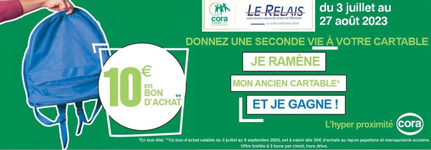 je ramène mon ancien cartable et je gagne !