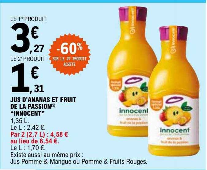 jus d'ananas et fruit de la passion "innocent"