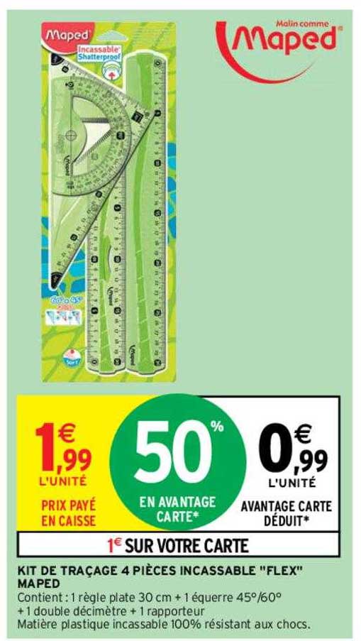 Kit De Traçage 4 Pièces Incassable "flex" Maped