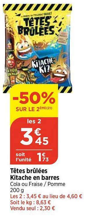 kitache en barres têtes brûlées
