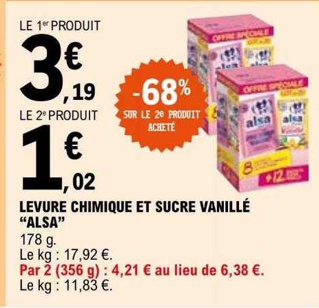 levure chimique et sucre vanillé "alsa"
