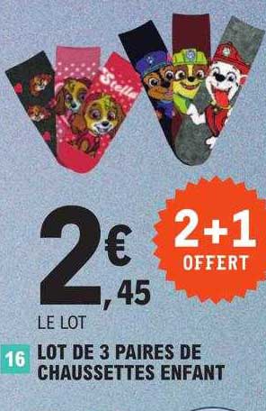lot de 3 paires dse chaussettes enfant