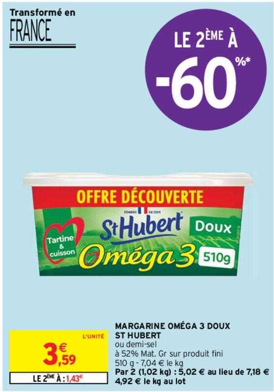 margarine oméga 3 doux st hubert