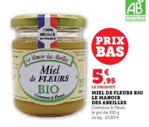 miel de fleurs bio le manoir des abeilles
