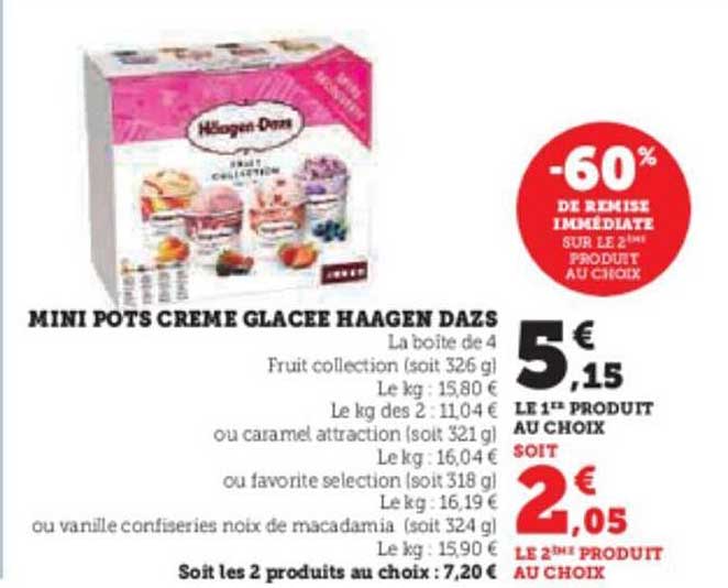 mini pots crème glacée häagen dazs