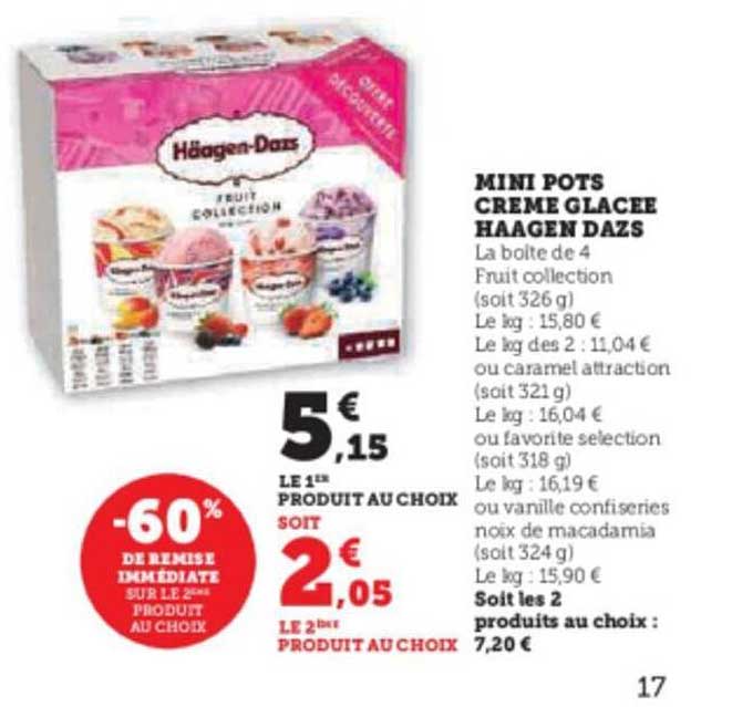 mini pots crème glacée häagen dazs