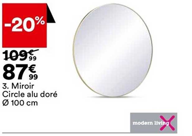 miroir circle alu doré ø 100 cm modern living