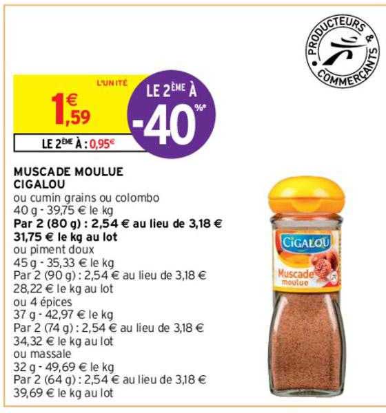 muscade moulue cigalou