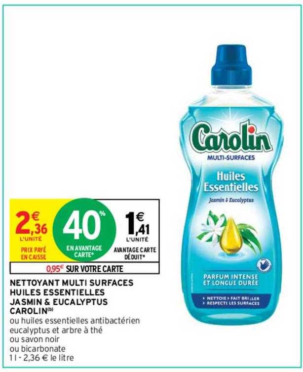 nettoyant multi surfaces huiles essentielles jasmin & eucalyptus carolin