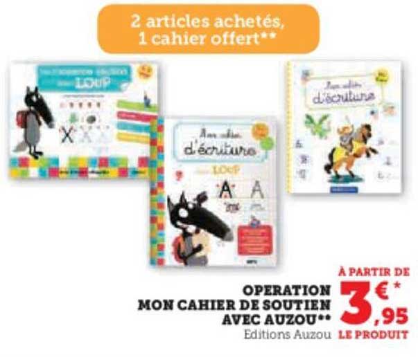 opération mon cahier de soutien avec auzou