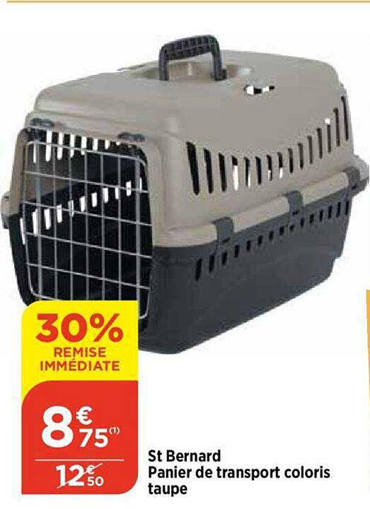 panier de transport coloris taupe st bernard