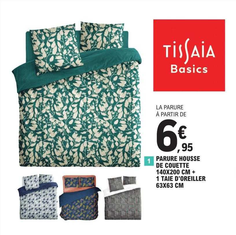 parure housse de couette 140 x 200 cm  + 1 taie d'oreiller 63 x 63 cm