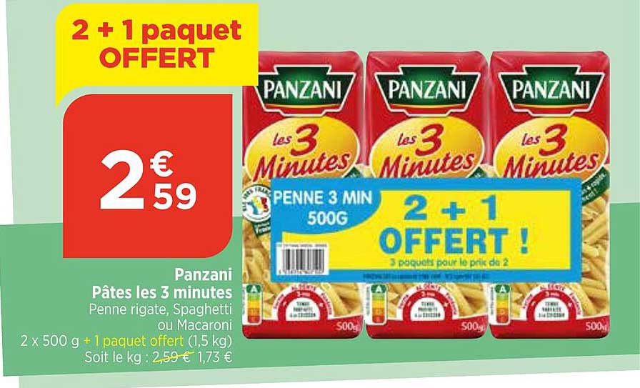 pâtes les 3 minutes panzani