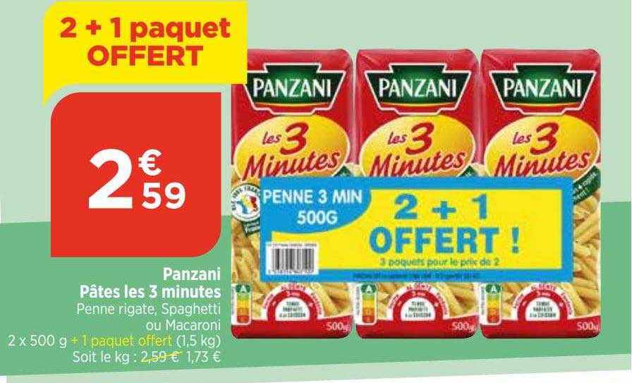 pâtes les 3 minutes panzani