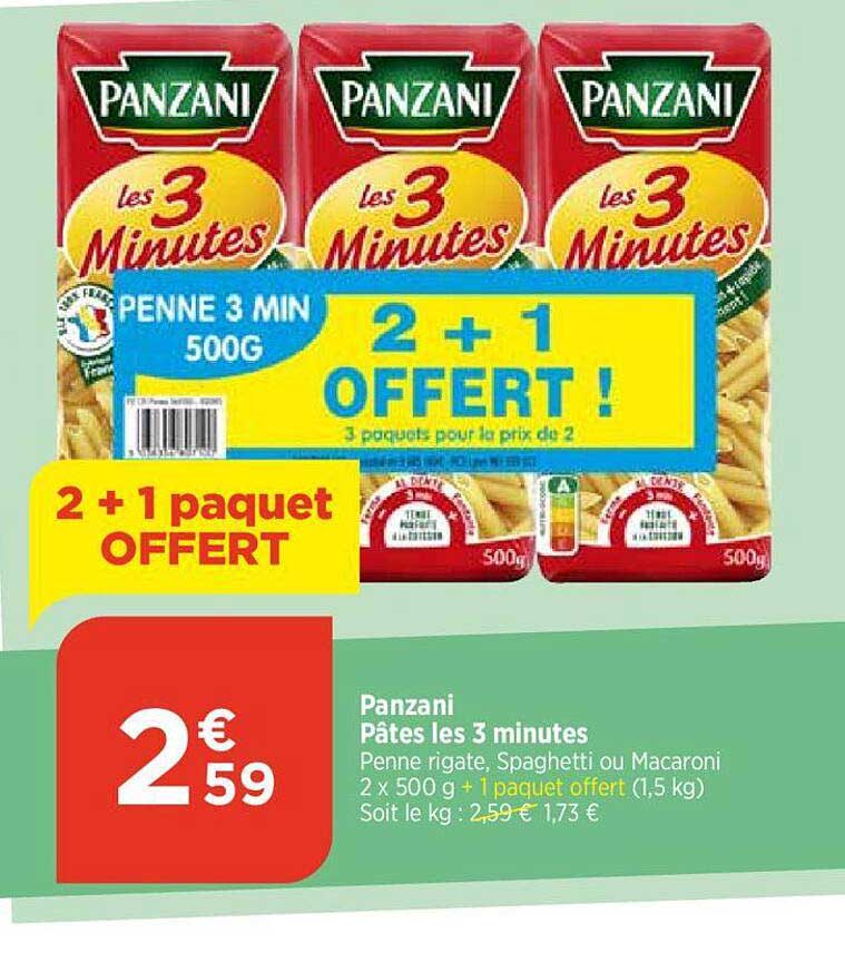 pâtes les 3 minutes panzani