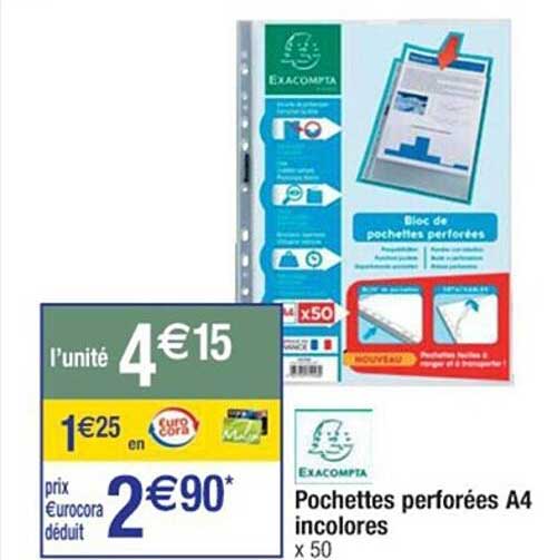 pochettes perforées a4 incolores