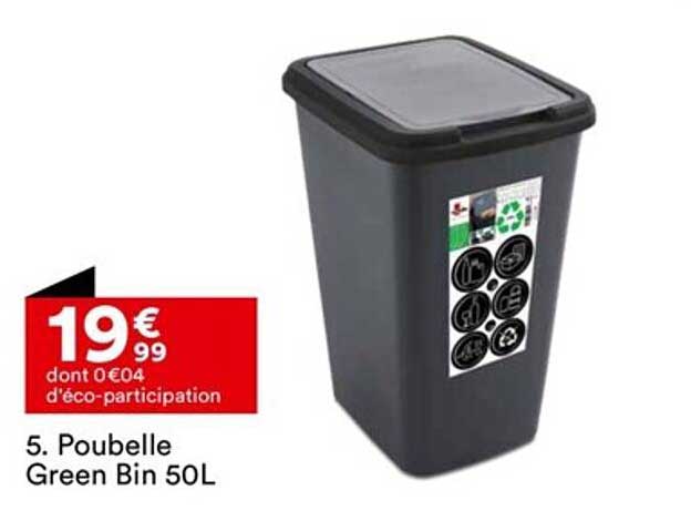 poubelle green bin 50l