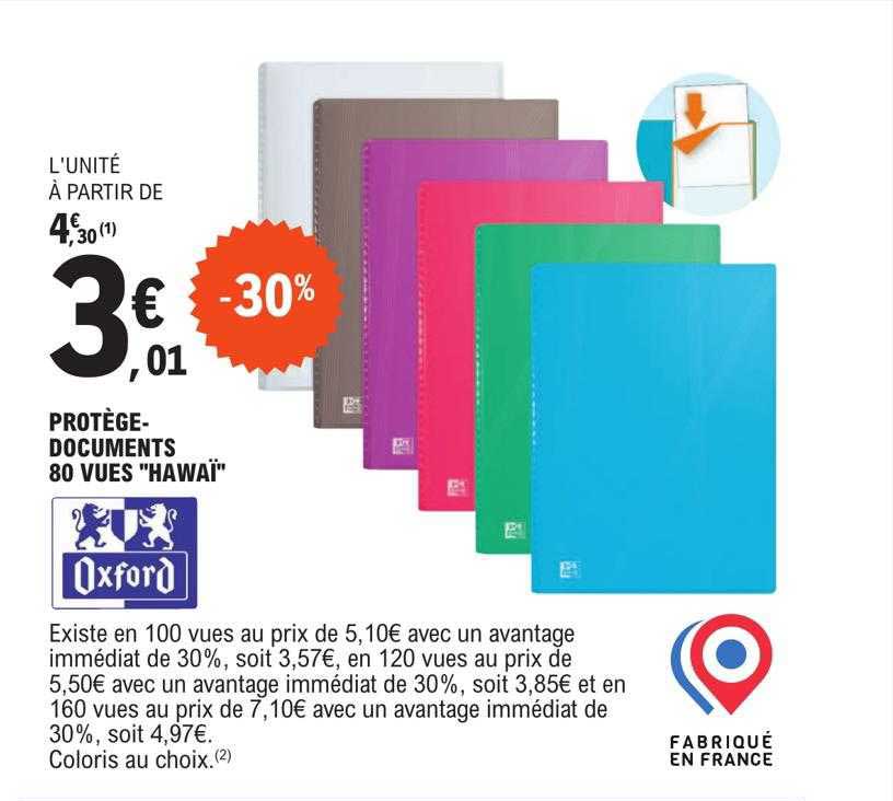protège-documents 80 vues "hawaï" oxford