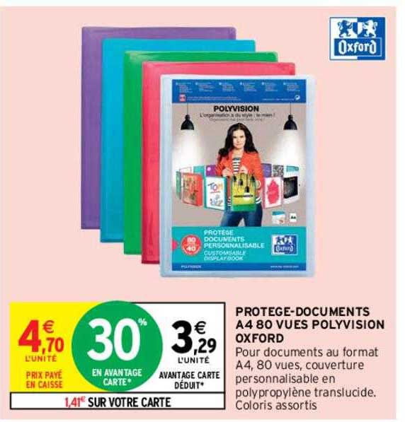 protège-documents A4 80 vues polyvision oxford