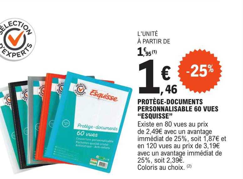 protège-documents personnalisable 60 vues "esquisse"