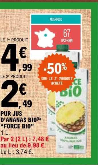 Pur Jus D'ananas Bio "force Bio"