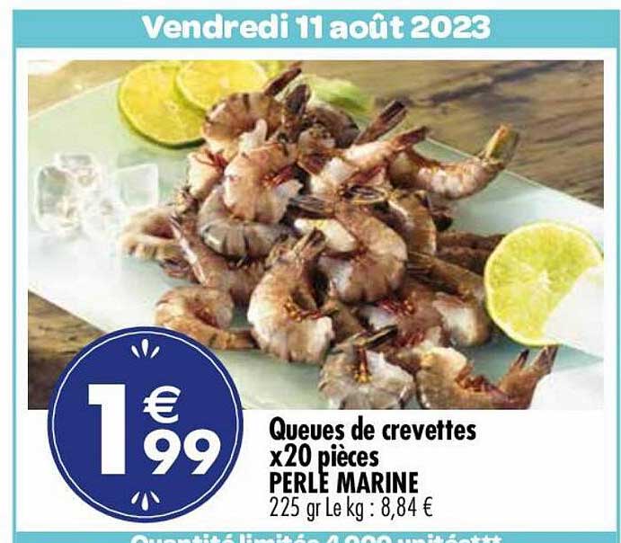 Queues De Crevettes X 20 Pièces Perle Marine