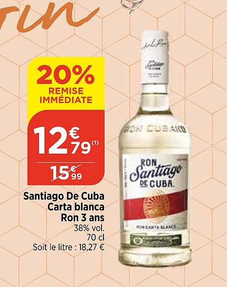 santiago de cuba carta blanca ron 3 ans