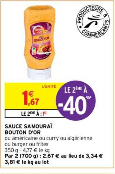 sauce samouraï bouton d'or