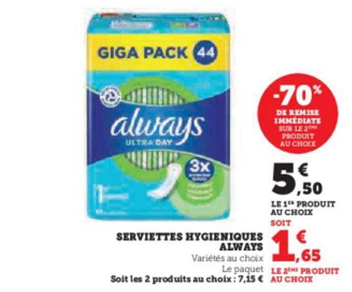 Serviettes Hygiéniques Always