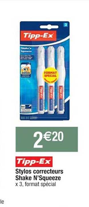 stylos correcteurs shake n'squeeze tipp-ex