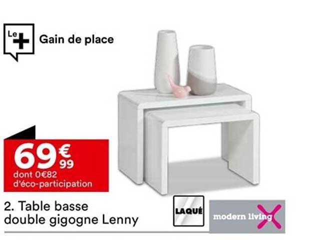 table basse double gigogne lenny modern living