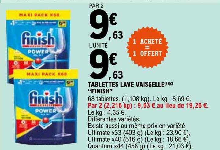 tablettes lave vaisselle "finish"
