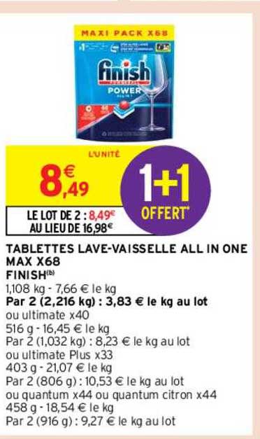 tablettes lave-vaisselle all in one max x 68 finish