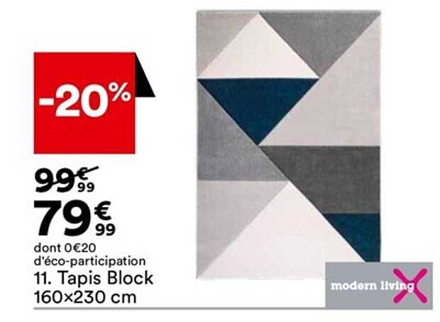 tapis block 160 x 230 cm modern living