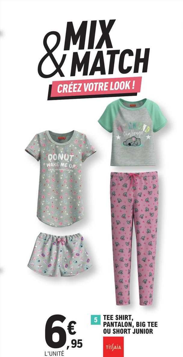 tee shirt, pantalon, big tee ou short junior tissaia