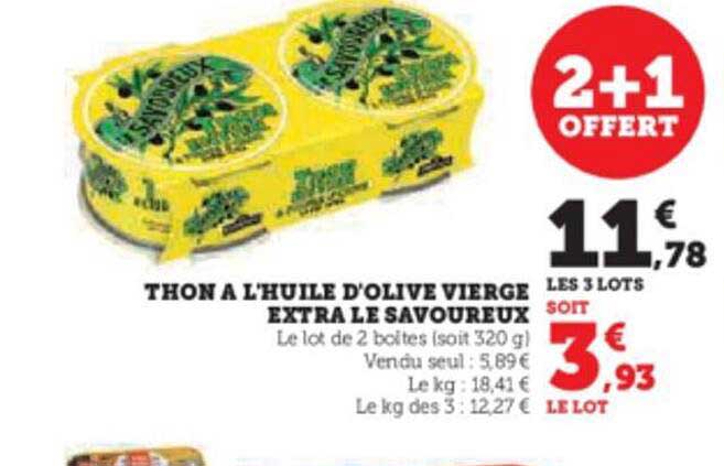 Thon à L'huile D'olive Vierge Extra Le Savoureux