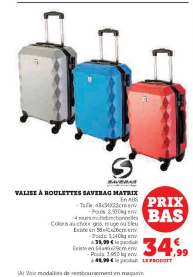 valise à roulettes savebag matrix