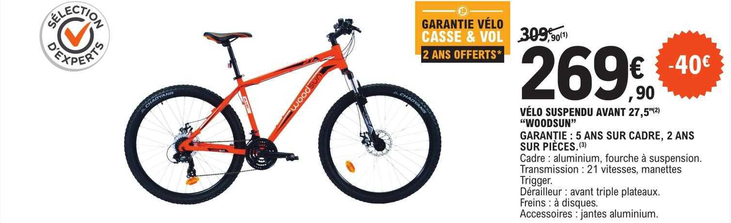 vélo suspendu avant 27,5" "woodsun"