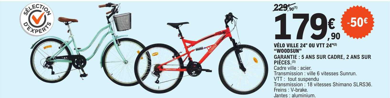 vélo ville 24" ou vtt 24" "woodsun"