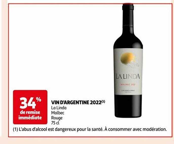 vin d'argentine 2022 la linda malbec rouge