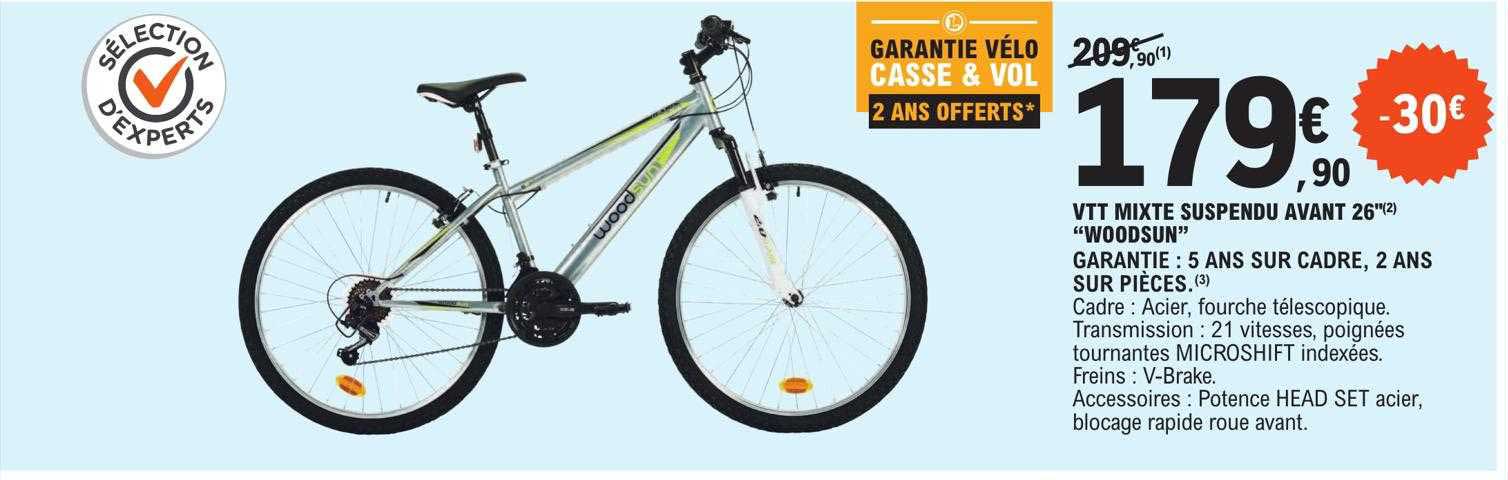 vtt mixte suspendu avant 26" "woodsun"